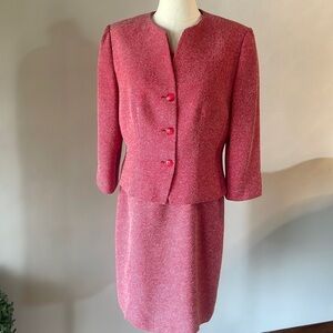DG Donna Gray 2 piece dress w/ jacket red and white specs throughout career 12